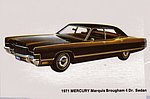 1971 Pete Rose and Johnny Bench Lincoln Mercury - Postcard - 1971 Mercury Marquis Brougham 4-Door Sedan.jpg