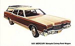 1971 Pete Rose and Johnny Bench Lincoln Mercury - Postcard - 1971 Mercury Marquis Colony Park Wagon.jpg