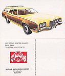 1972 Pete Rose and Johnny Bench Lincoln Mercury - Postcard - 1972 Mercury Montego Villager Station Wagon.jpg